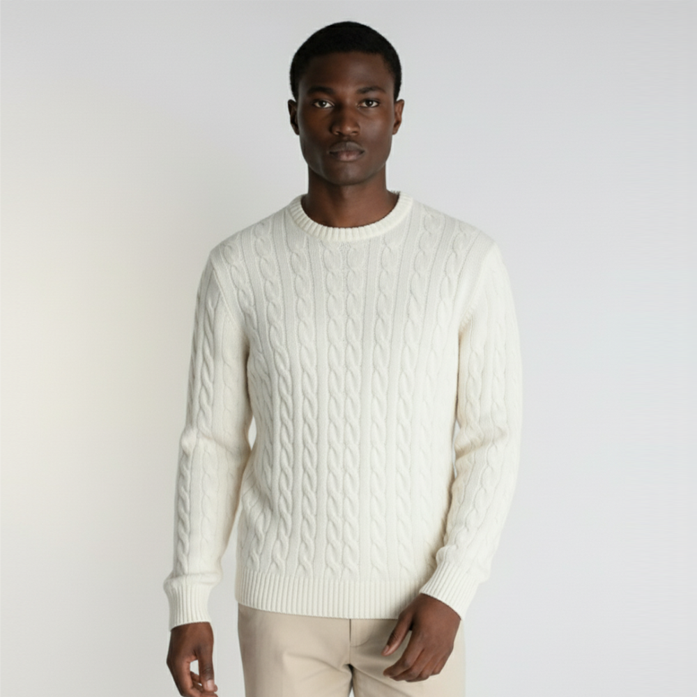 Pull uni à col rond