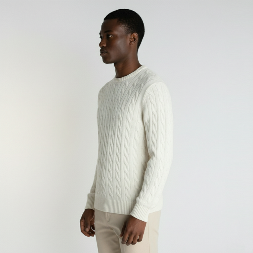 Pull uni à col rond