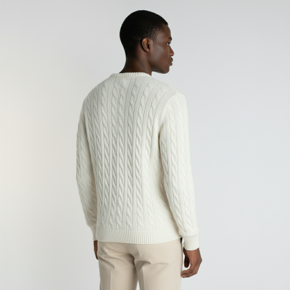 Pull uni à col rond