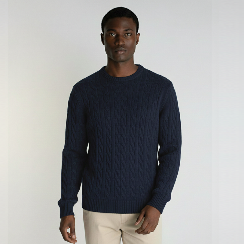 Pull uni à col rond