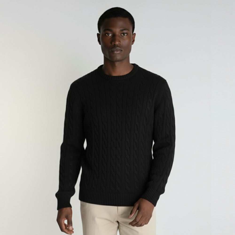 Pull uni à col rond