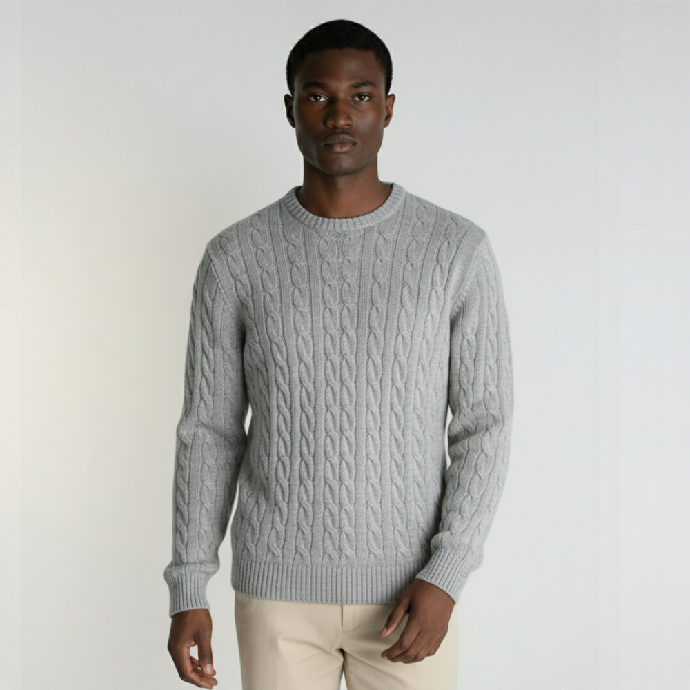 Pull uni à col rond